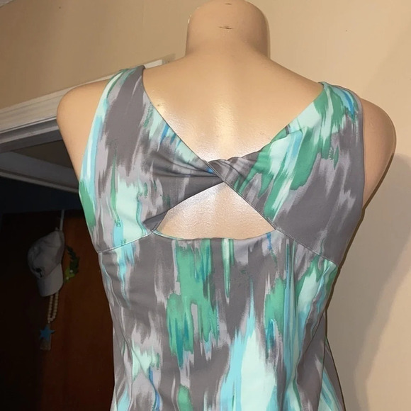 Eddie Bauer women’s dress Medium mini tank shelf bra stretch casual grey green - Picture 3 of 7
